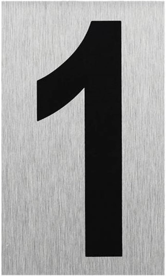 Seilflechter Deurbordje - Aluminium - Nummer "1" - 100 x 60 mm - Strakke look