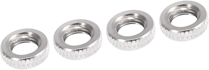 Dailygoods - Fiets Frans Type Ventieladapter Moer en Sluitring Zilver (4 Stuks)