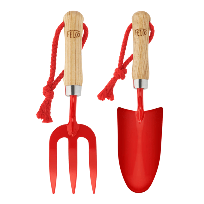 Felco Kinder Tuingereedschap Set Schep En Vork Met Essenhouten Steel
