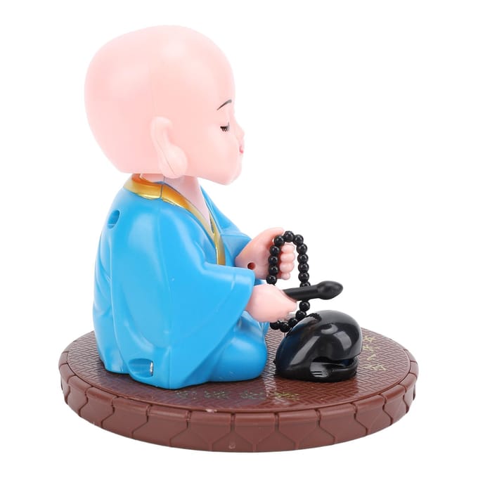 Kleine Monnik Figuur Zonne-energie Grappige Auto Schuddend Hoofd Speelgoed Chinese Kleine Monnik Beeld Auto Dashboard roze
