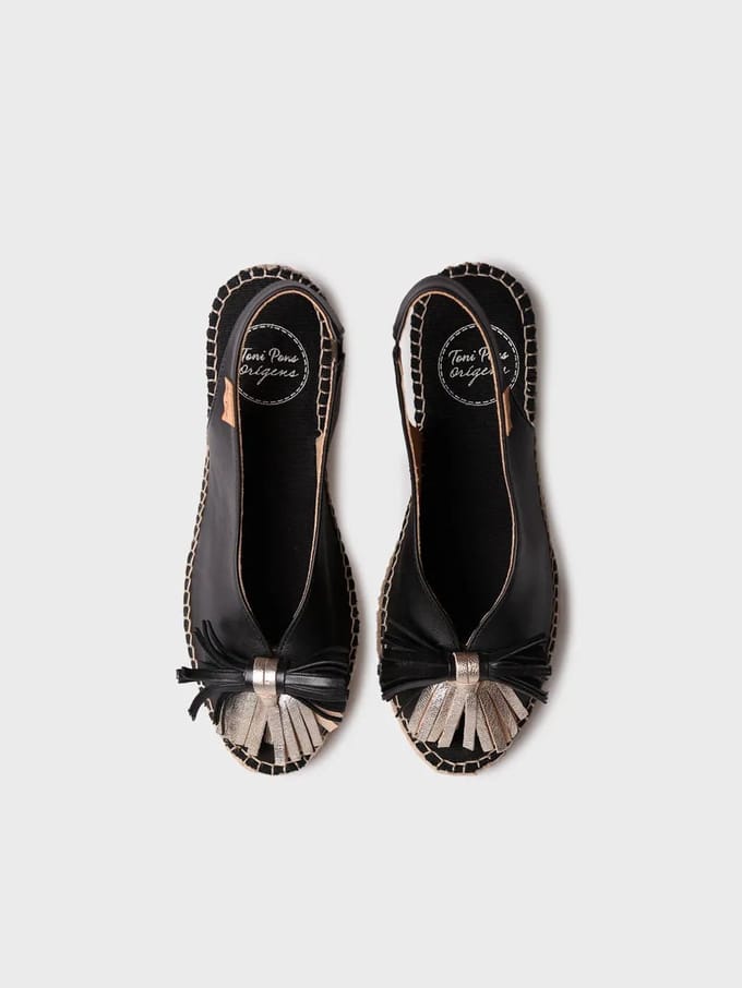 Espadrille met peeptoe-sleehak | LAILA-PF