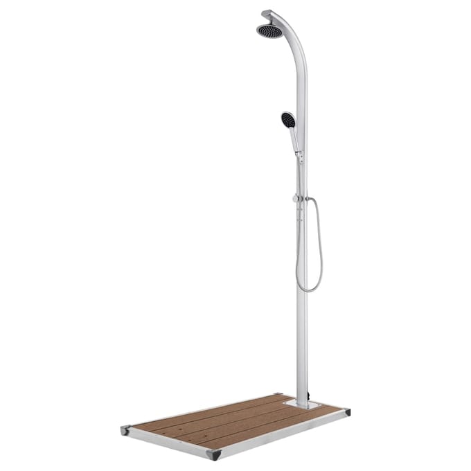 vidaXL - Buitendouche - met - bruine - basis - 220 - cm - aluminium