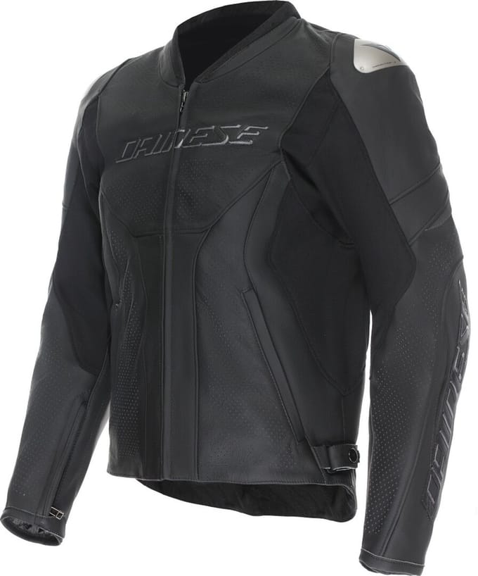 Dainese Racing 5 Perforated Zwart Leren Motorjas - Jas