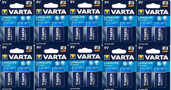 Varta Longlife Power 9 Volt Block - 6LR61 - 20 Stuks