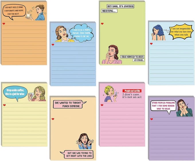 Poep Sticky Notes - Set van 8 - 30 Blaadjes - Grappige Notitieblokjes - Papier