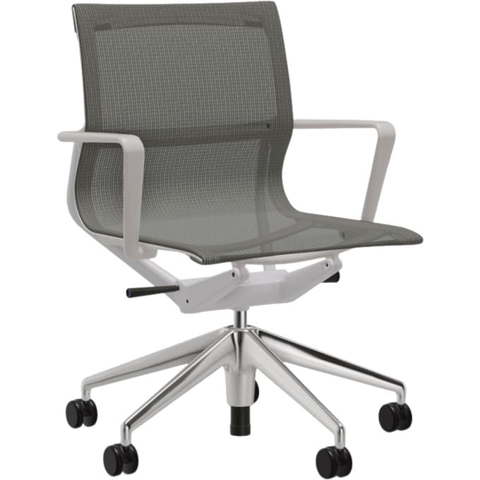 Vitra - Physix bureaustoel - gepolijst - 03 riet - soft grey - Wieltjes voor harde bodems - groen