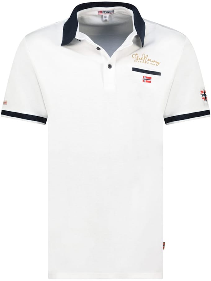 Geographical Norway Expedition Katoen Polo Shirt Kara Wit - L