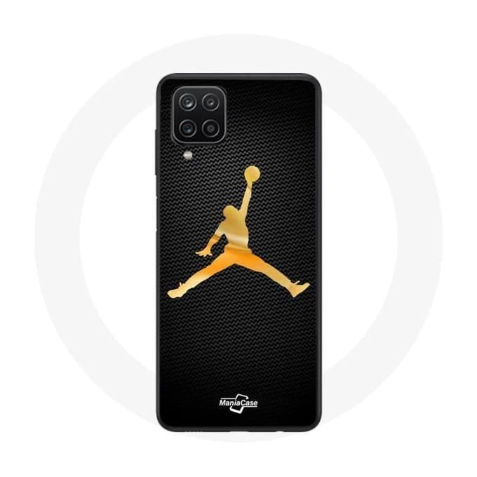 Coque - Maniacase - Samsung Galaxy A12 - Jaune - Logo Michael Jordan - Souple jaune