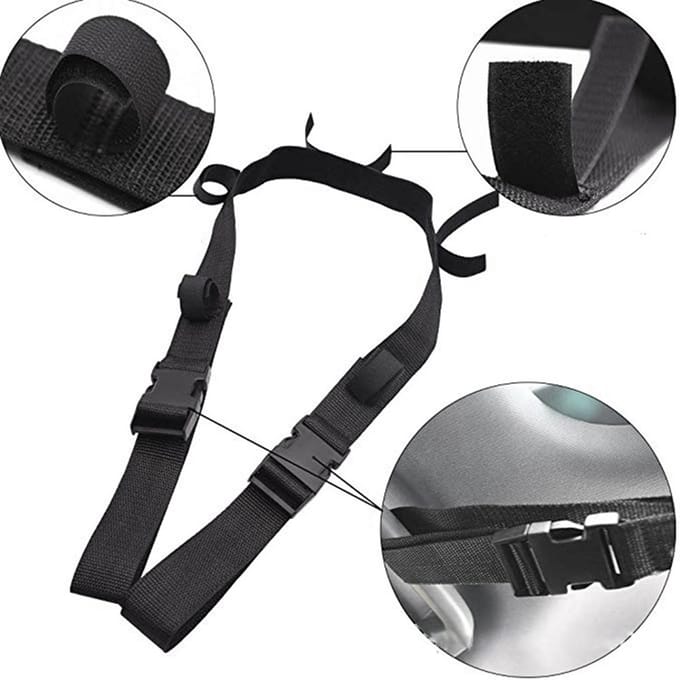 Paquet de 2 supports de canne à pêche pour voiture, support de rangement de canne à pêche à 5 cannes à pêche, sangles de support de canne à pêche réglables noir