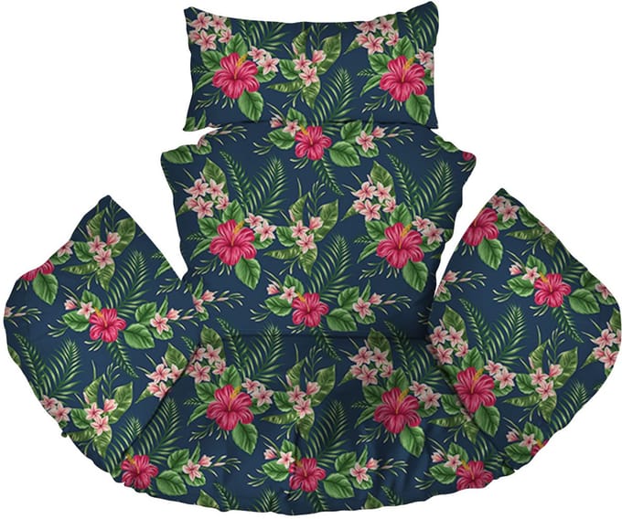 FEROCITY - Hangstoel Kussen XXL - Hangstoelkussen - Tuincocon Kussen - Schommelkussen - Polyester - Palm Bloemen