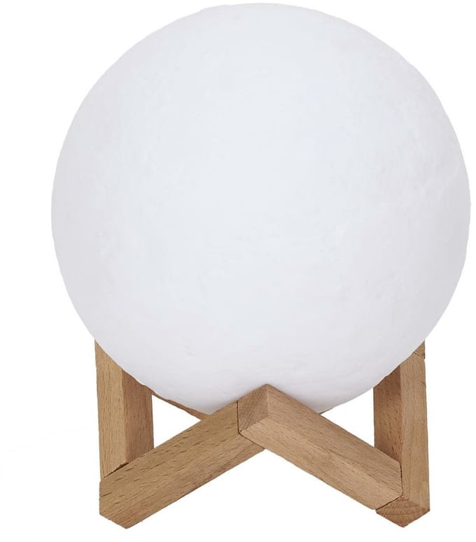 Home Deco - Maanlamp - 3D lamp - 3 Kleuren - Touch sensivity | 15 cm met houder