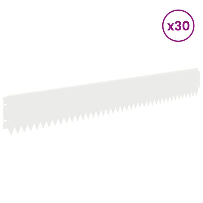 vidaXL - Gazonrand - 30 - st - 103 - x - 15 - cm - Staal - Wit