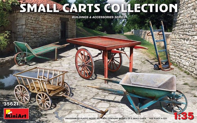 MiniArt Modelbouwpakket Militaire voertuigen - 35621 Small Carts Collection Plastic - 1:35 - Modelbouw