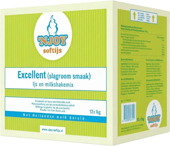 NJOY Excellent slagroomsmaak - mix voor shake en ijs - 12x 1 kg