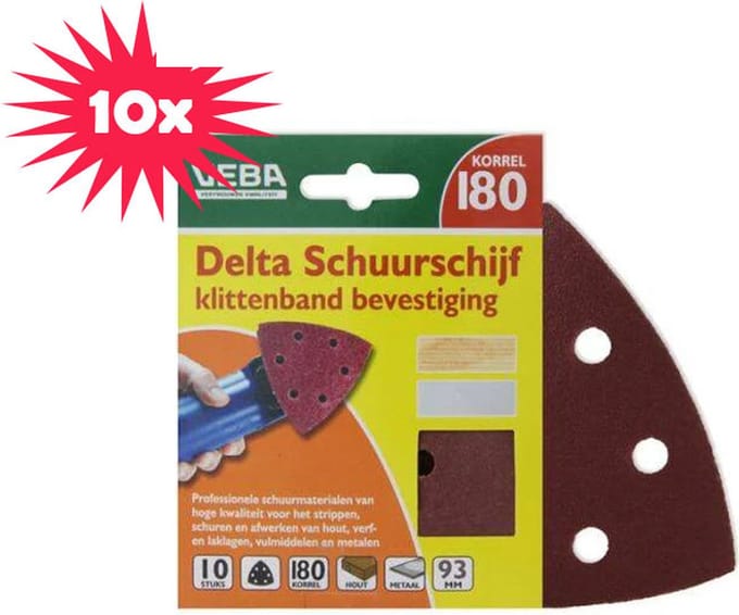 10 x 10pcs P180 Delta-schuurpapier vd