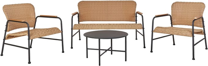 OFANTO - Loungeset 4-zits - Natuurlijk - PE rotan