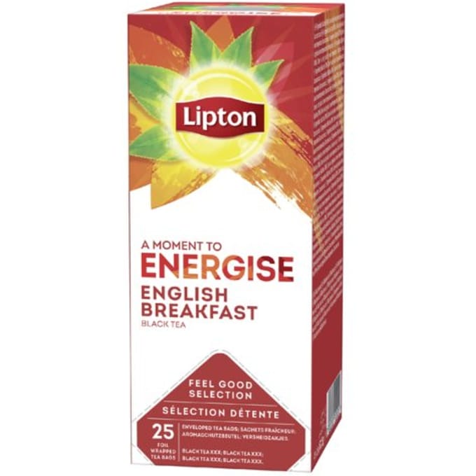 Lipton Energise English Breakfast Thee - doos 25 theezakjes