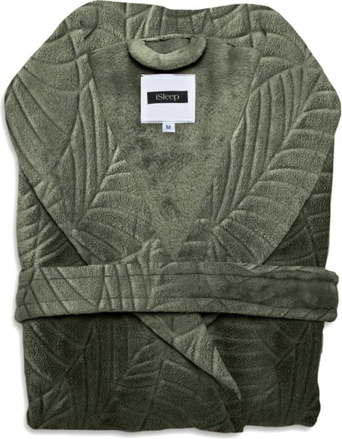 iSleep Leaf Badjas Lang - Maat L - Olive Green