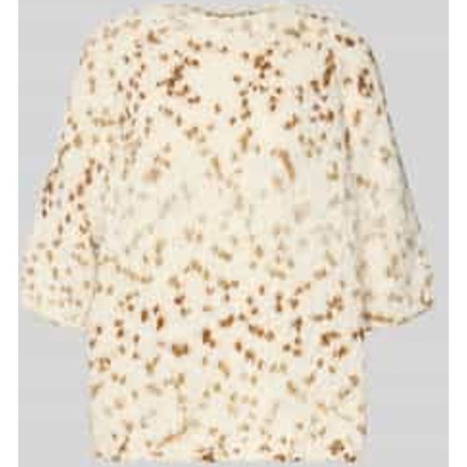 Gebreide pullover met ronde hals en 1/2-mouwen