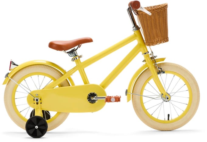 Generation Retro 14 inch Geel – Kinderfiets met Mandje