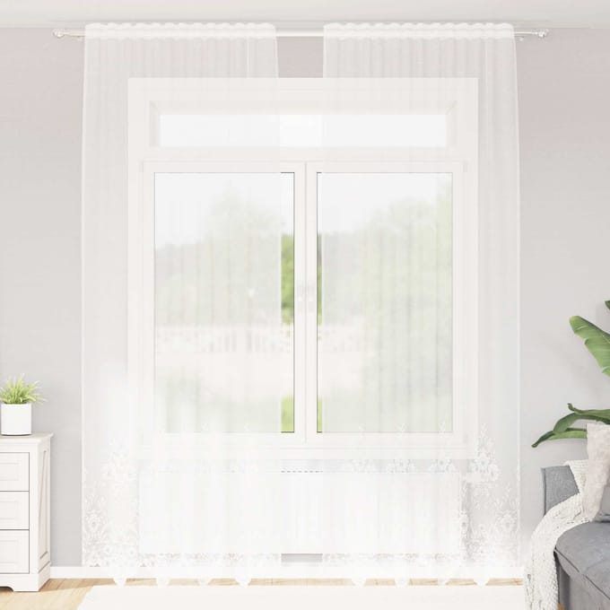 vidaXL Kantgordijn Wit 300 x 150 cm Polyester