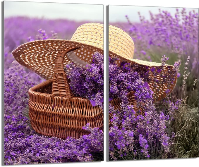TMK ArtDeko - Snijplank - 2x30x52cm - Hartglas - Lawenda