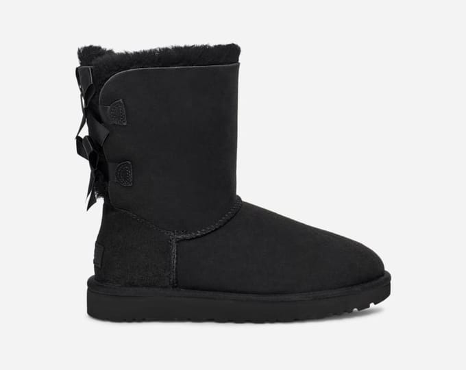 UGG® Bailey Bow II for Women in Black, Size 8, Twinface/Polyester/Leather