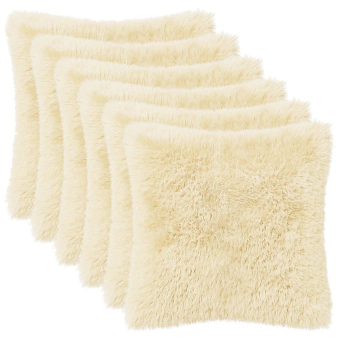 vidaXL - Kussensloop - 6 - pcs - HEERLEN - Crèmekleurig - 30 - x - 30 - cm - PV - Fleece