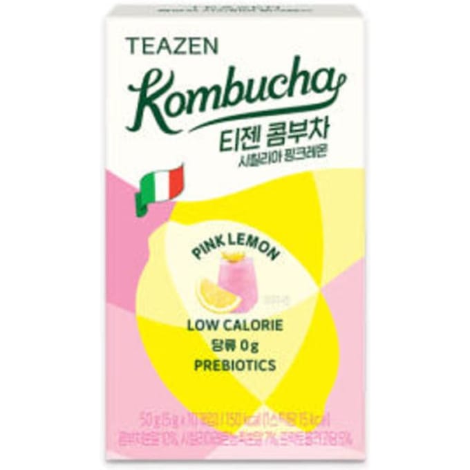 Teazen Kombucha Sicilië Roze Citroen 5g (10 Opties) #20 sticks white