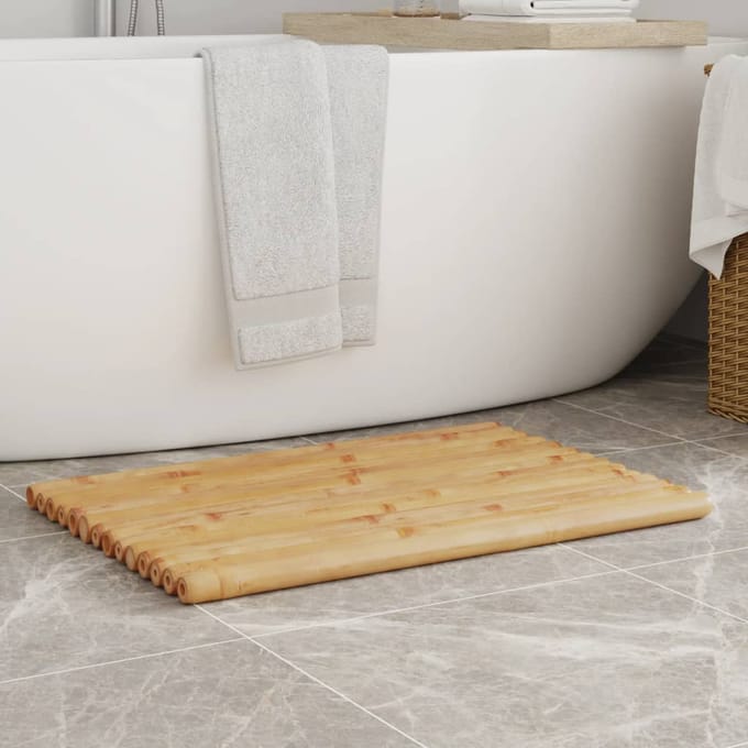 Tapis de Bain en Bambou 2 pièces 70 x 50 cm