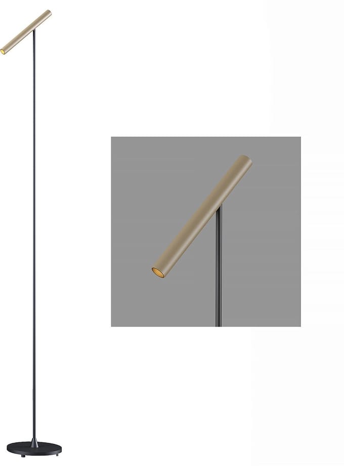Artdelight - Vloerlamp Kansas H 140 cm touch dimmer zwart champagne