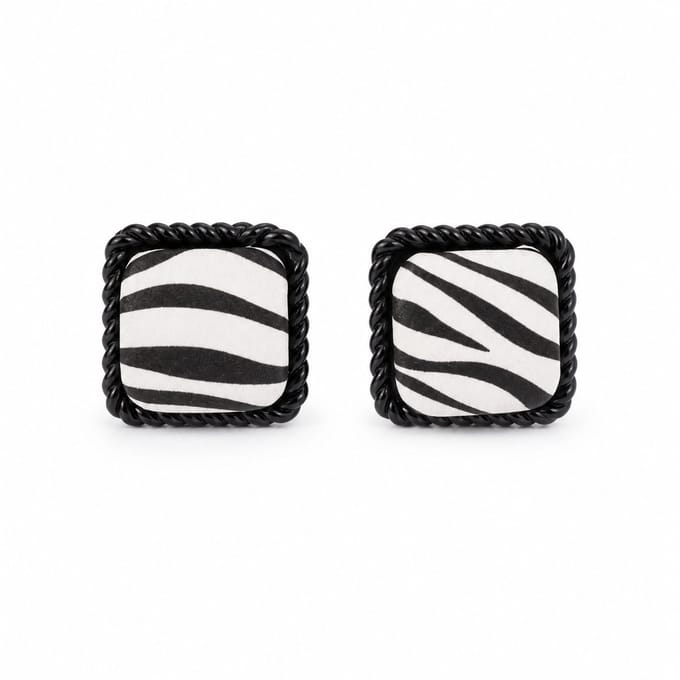 Zebra oorknoppen | zwart wit