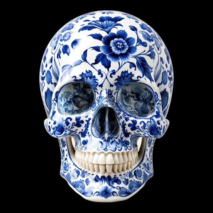 ROYAL BLUE SKULL: plexiglas 60x80cm