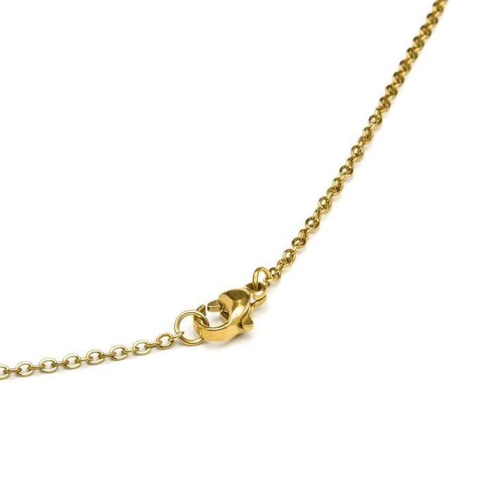 Collier Luxenter en nacre blanche finie en or jaune 18K - Alphabet L beige