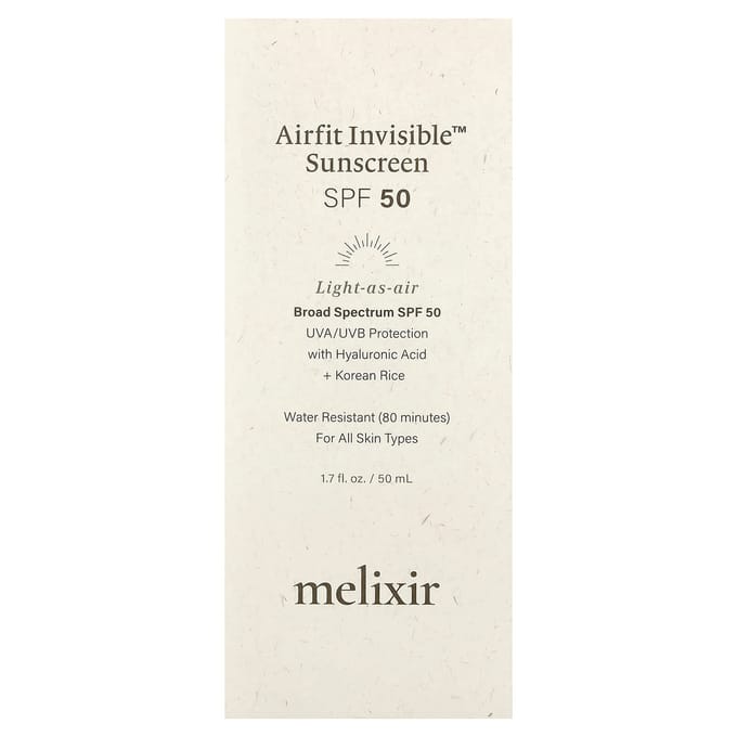 Melixir, AirFit Invisible™ Crème solaire, FPS 50, 50 ml (1,7 fl oz) white