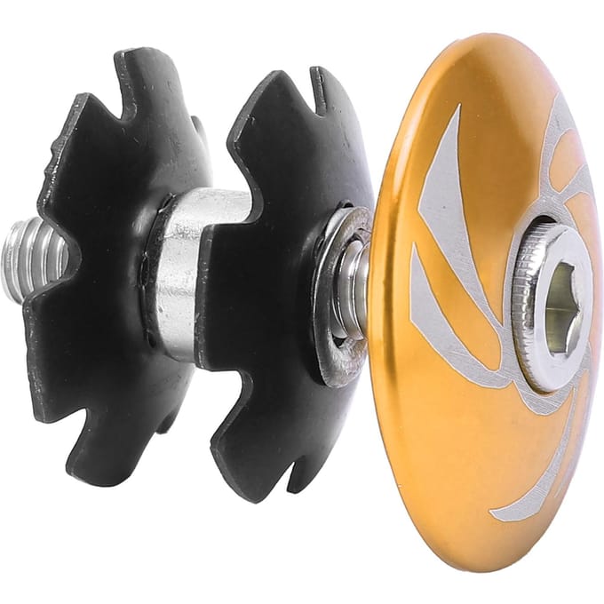 Capuchon supérieur de jeu de direction de vélo Alliage d'aluminium Étoile Capuchon de potence Potence Fourche VTT Vélo de route Accessoire Or gray