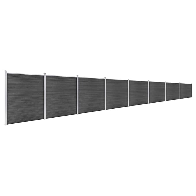 vidaXL - Schuttingpanelenset - 1391x186 - cm - HKC - zwart