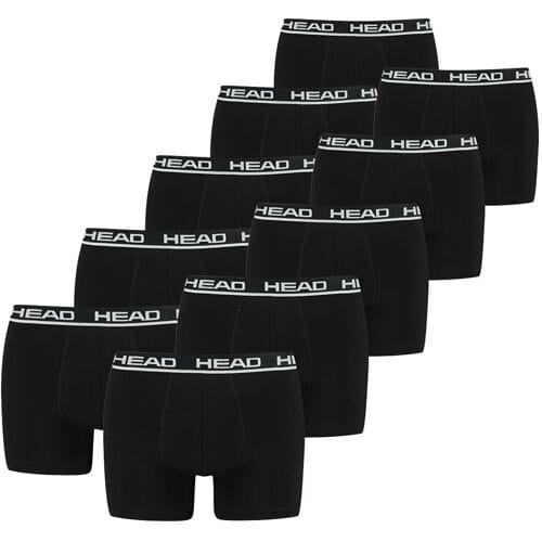 HEAD Boxershorts Basic Zwart - 10-Pack Zwarte heren boxershorts - Maat M