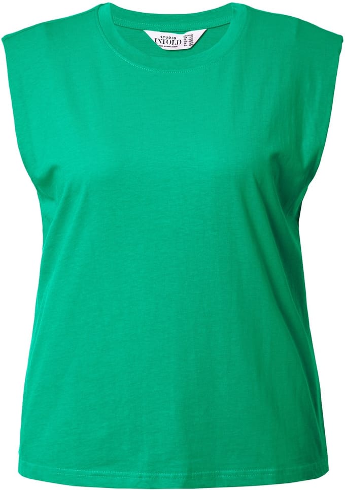 Studio Untold - Dames - T-shirt oversized schoudervulling - Smaragdgroen - Maat 54+