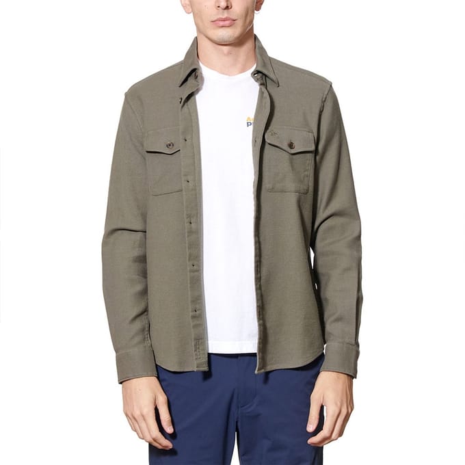 Original Penguin Cloth Loopback Overshirt Overhemd Met Lange Mouwen Groen L Man