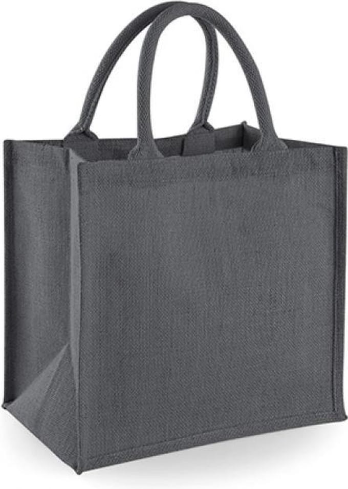 Westford Mill Jute Midi Shopper WM413 - GRAPHITE GREY/GRAPHITE GREY - 30 x 30 x 19 cm
