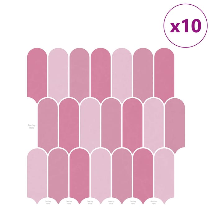 vidaXL - Veer - Tegel - 10 - st - Roze - 30 - x - 30 - cm - Polyurethaan - en - PET