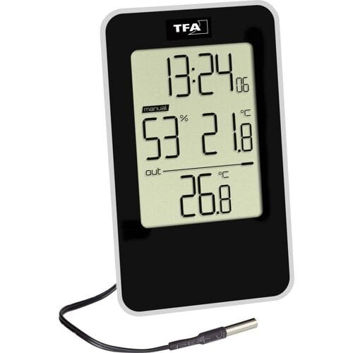 TFA Dostmann 30.5048.01 Thermo- en hygrometer Zwart