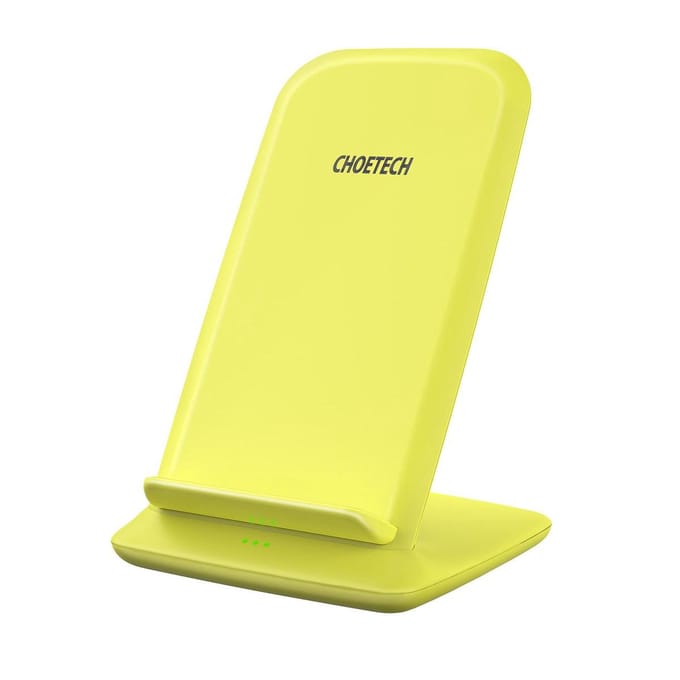 Draadloze Qi Oplaadhouder voor Smartphones - 2 Coils - 10W - Geel