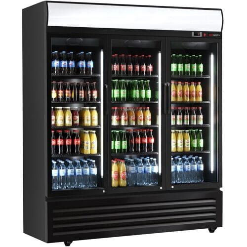 GGM Gastro Getränkekühlschrank - 1500 Liter - mit 3 Glastüren & Werbedisplay