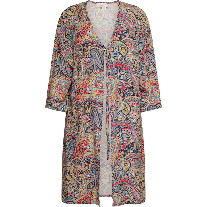 usha Kimono Dames Navy Veelkleurig