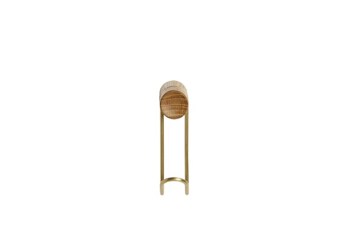 Woud Around Wandhaken - eiken / messing  - small