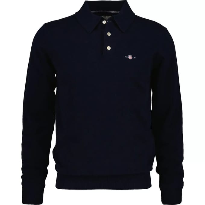 Gant 8060109 Lange Mouw Poloshirt Blauw L Man