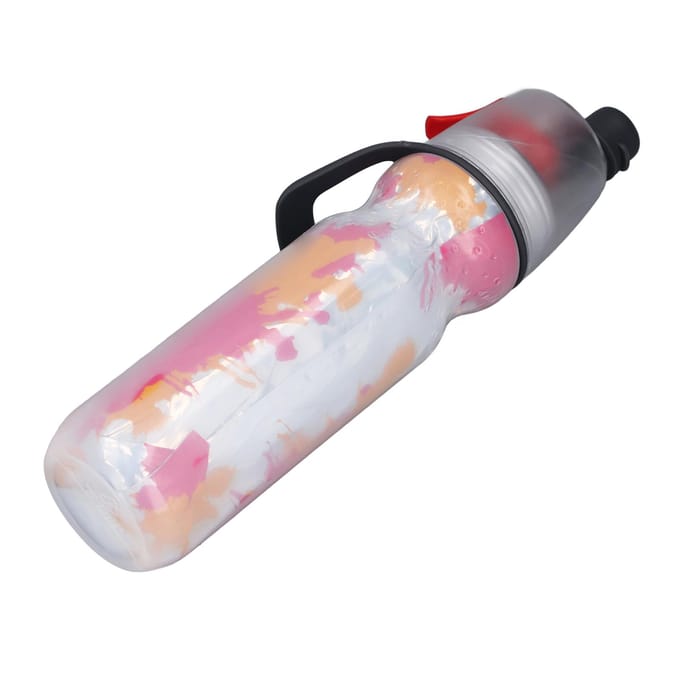 Bouteille d'eau brumisateur PE Spray brumisateur Bouteille d'eau de sport Réutilisable Rafraîchissante Bouteille à boire avec Double white