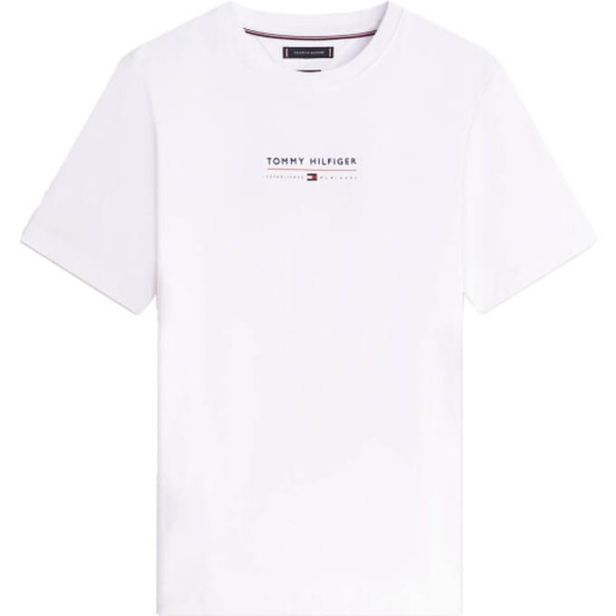 Tommy Hilfiger T-shirt Logo Jersey Crew Neck White  M